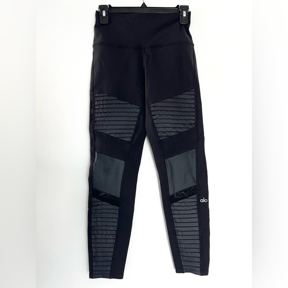 Alo Yoga High-Waist Moto Leggings Black Size Medium - Picture 3 of 13